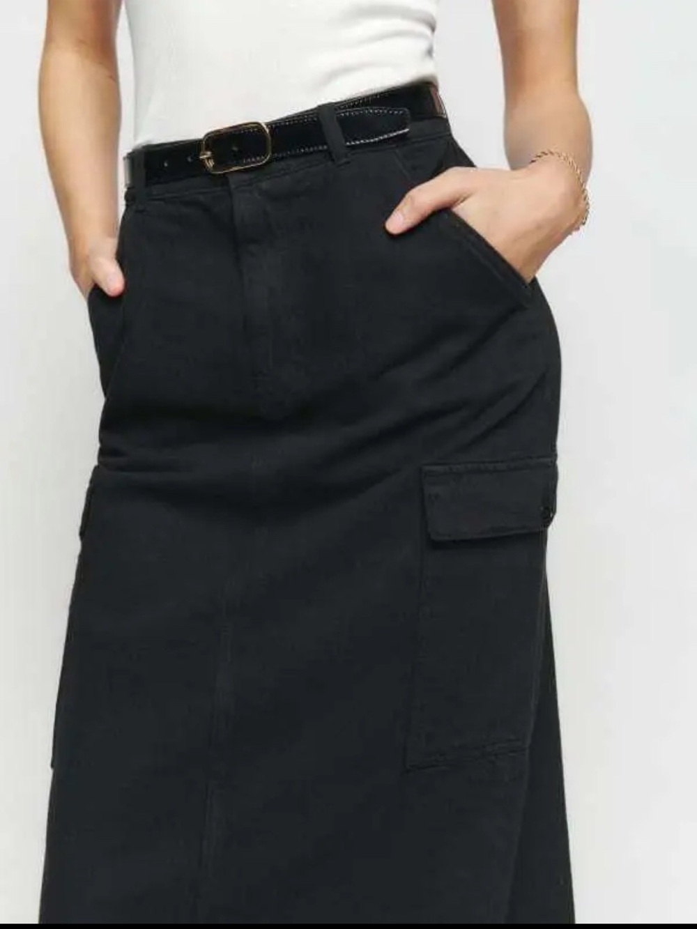 Reformation Maggi Cargo Midi Skirt size 26